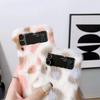 Applicable To Samsung ZFlip3 Plush Leopard Print Mobile Phone Case Zflip5 Folding Screen Plush Zflip4 Mobile Phone Case