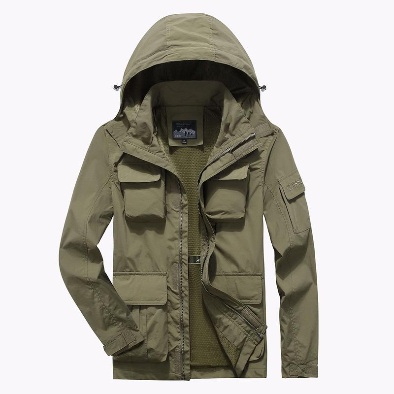 Men's Jacket Men's Fattened and Enlarged Men's Clothing Quick-drying Loose Jacket Men's Outdoor Sports Waterproof Jacket
