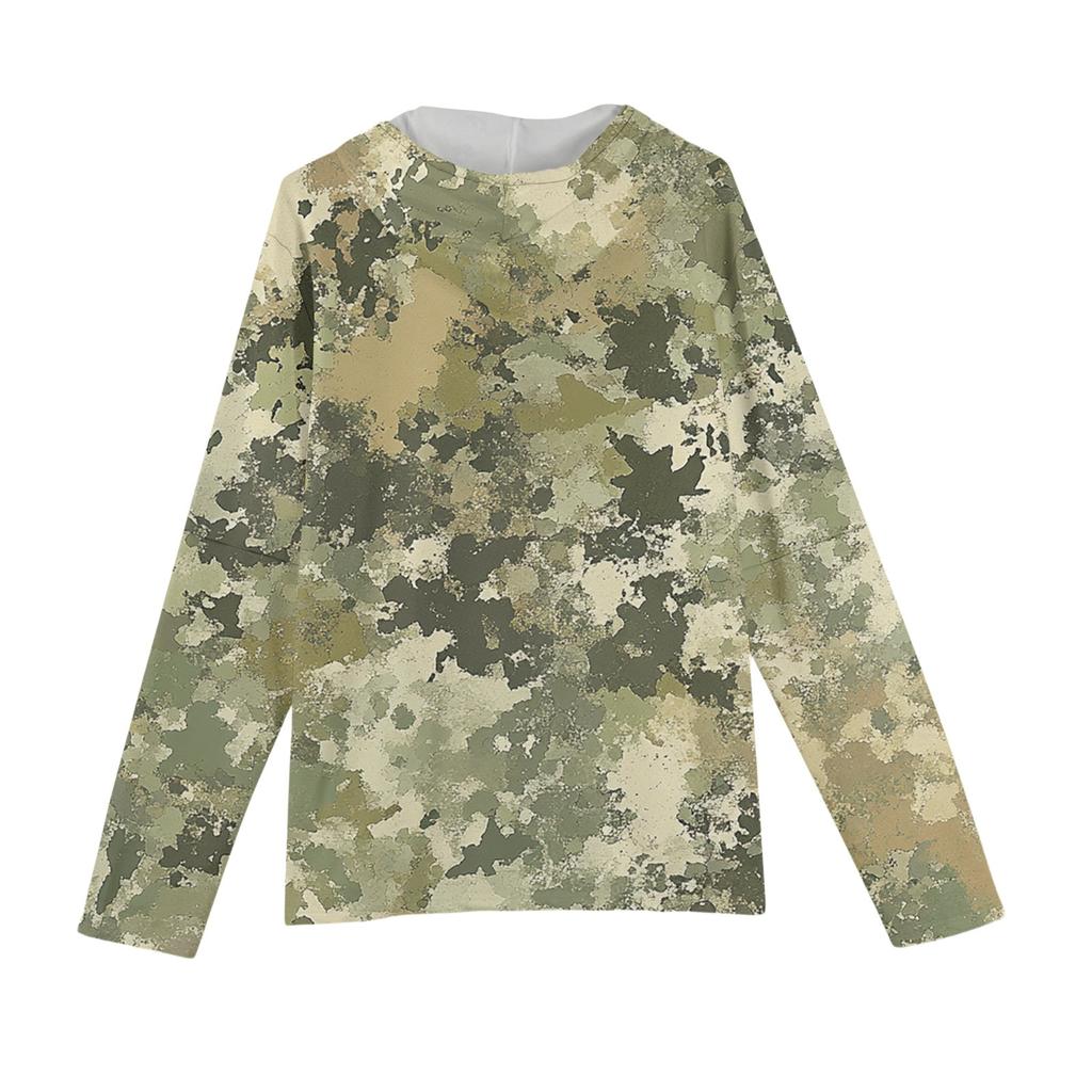 Férfi Laza Fit Alkalmi Terepmintás Kapucnis Pulóver