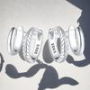 Real 925 Sterling Silver Serpentine Double Loop Earrings Jewelry Hoop Earrings for Women Jewelry Fine Birthday Party Gifts