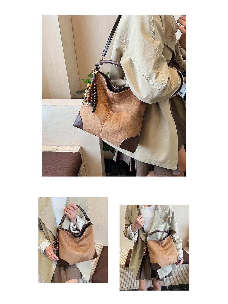 Retro Suede Crossbody Bag - Large Capacity Tote for Autumn/Winter