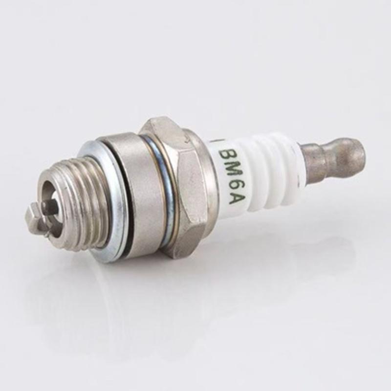 BM6A Spark Plugs 4 Pack for Two-Strokes Garden Machine Maintenance, Ceramic Insulator with Metal-Plated Shell Design
