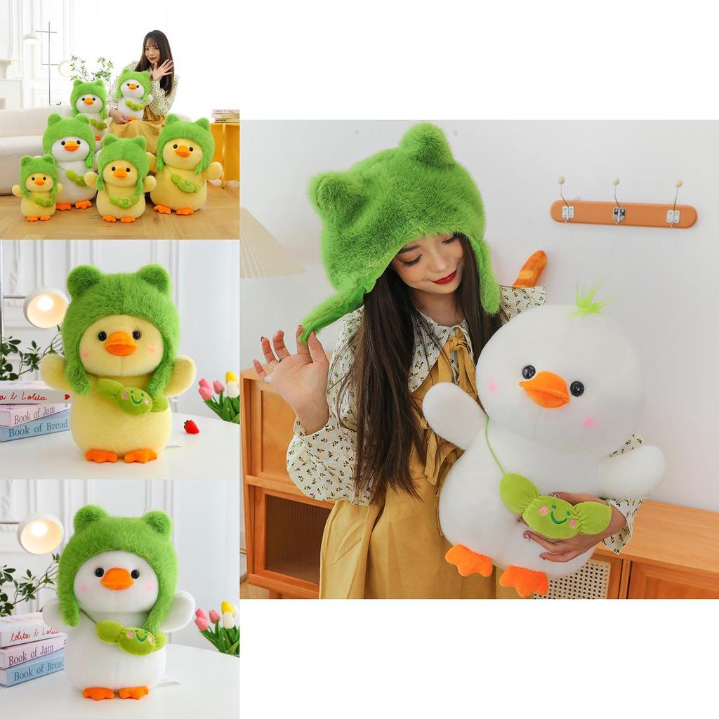 Cute Plush Duck Toy Transformed Duck Doll With Hat Duck Pillow Children Girls Birthday Gift