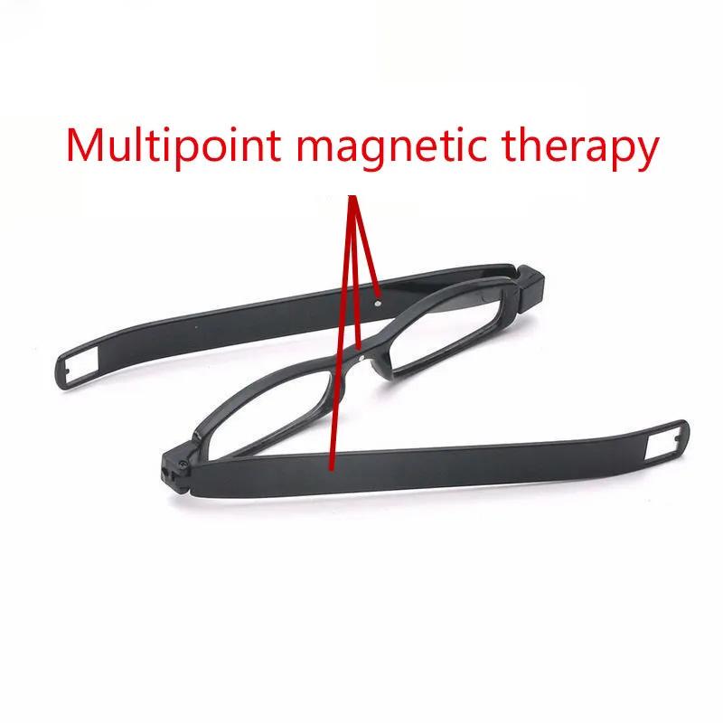 360 Rotary Magnet Portable Folding Magnetic Therapy Activated Presbyopic Glasses Hd Resin Men And Women Reading Plastic Eyewear