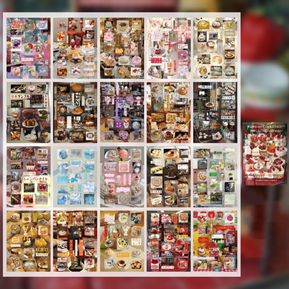 20 sheets Kawaii Mini Sticker Book Kpop PET Laser Sticker DIY Art Collage Scrapbook Decal Kids