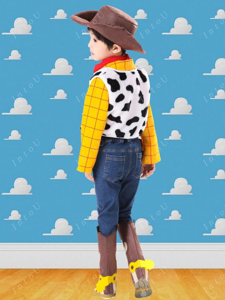 [IntoU] Toy Story Woody-style Cosplay Costume for Kids (Unisex) (120)