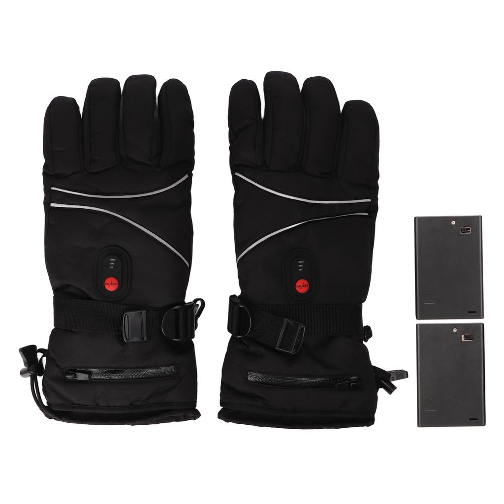 1 Pair Heated Gloves DC 5V Thicken Touch Sensitive 3 Levels Temperature Adjustment Waterproof Electric Heated Gloves