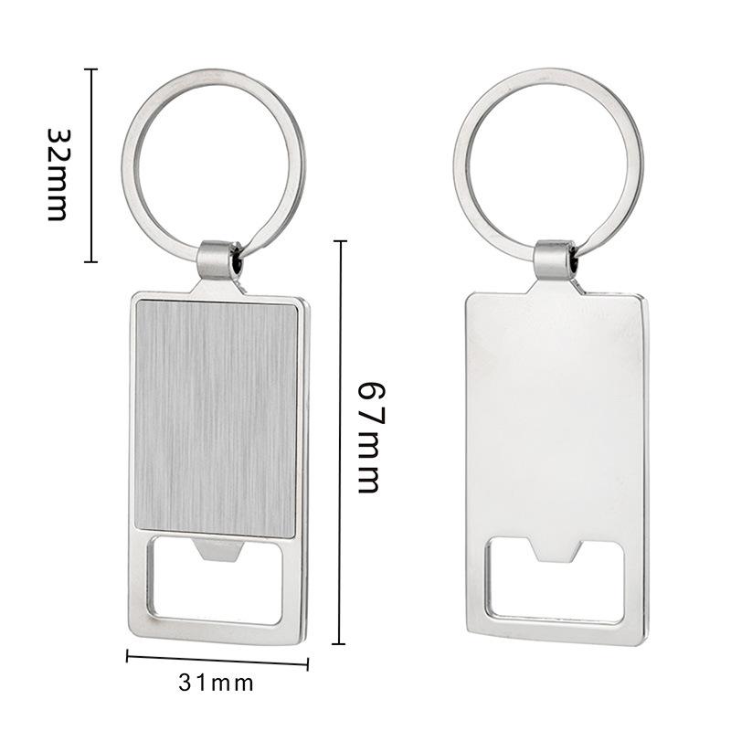 Creative Custom Laser Logo Name Keyring Practical Printing Activity Bar Ad Key Ring Chain Metal Beer Bottle Opener Keychain Gift