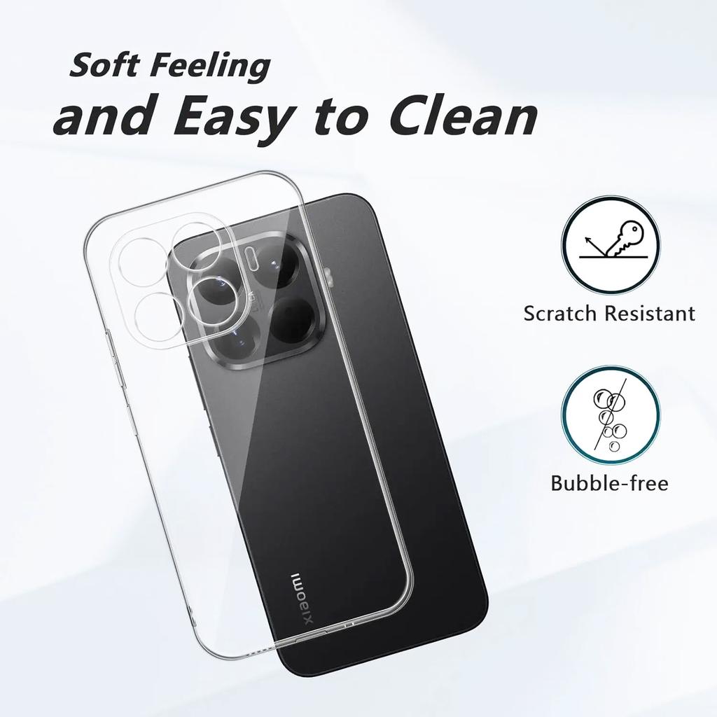 Průhledný měkký kryt pro Xiaomi 15T 15 15S Pro Ultra tenký silikonový obal pro Mi 15 XiaoMi15TPro Xiaomi15 Křišťálově čistý kryt