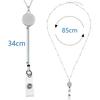 Retractable Badge Reel Lanyard ID Card Holders Stainless Steel Chain Necklaces Keychain Clip for Women Men Employee Wholesale