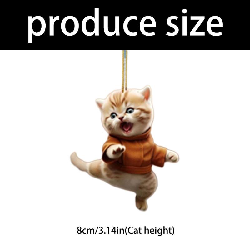 Cats Keychain Cute Cats Keychains Judo Kittens Keyring 2D Flat AcrylicCharm Funny Keychain for Women Girl
