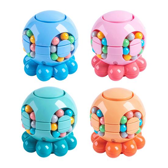 Cube Toy Smooth Rotation Stress Relief Fidget Toy Fall-Resistant Octopus Shape Sensory Fidget Gadget Kids Puzzle Cube Toy
