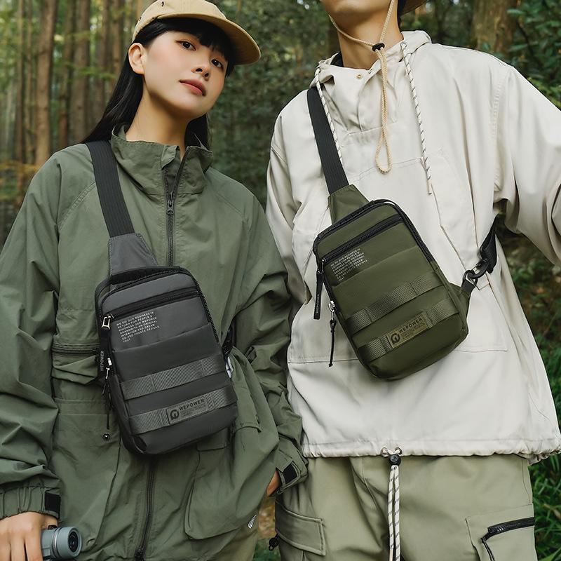 Large Capacity Men Waterproof Nylon Chest Bag Outdoor Travel Shoulder Bag High Quality Casual Crossbody Sling Backpack