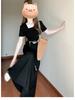2026 Graues Petite Französisches High-End Langes Sommerkleid für Damen