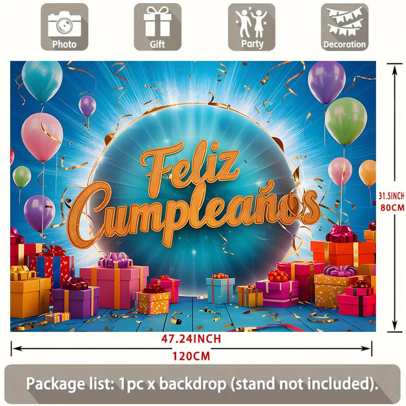 Geburtstagsparty Hintergrund Buntes Polyester Banner Fotokabinen Dekoration 103
