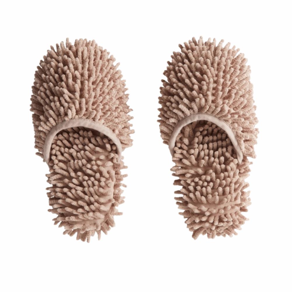 Absorbent Chenille Sucking Water Slippers Washable Microfiber Mopping Slippers Multifunction Soft One Size коричневый
