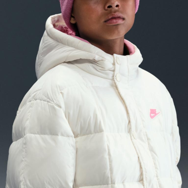 Nike Premium Duck Down Hooded Warm Quilted Long Sleeve Jacket Kids jackets IQ6136-133