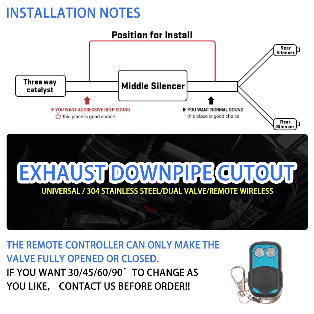 Universelles 2,5'' 3'' Doppelauslassventil Elektrisches Auspuffrohr Schalldämpfer Auspuffklappe Cut Out Ventil Kit Edelstahl TP-1028A