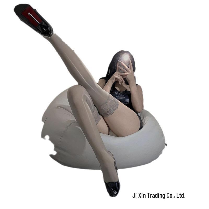 Silky Shiny Lace Silicone Non-Slip Long Thigh-High Stockings
