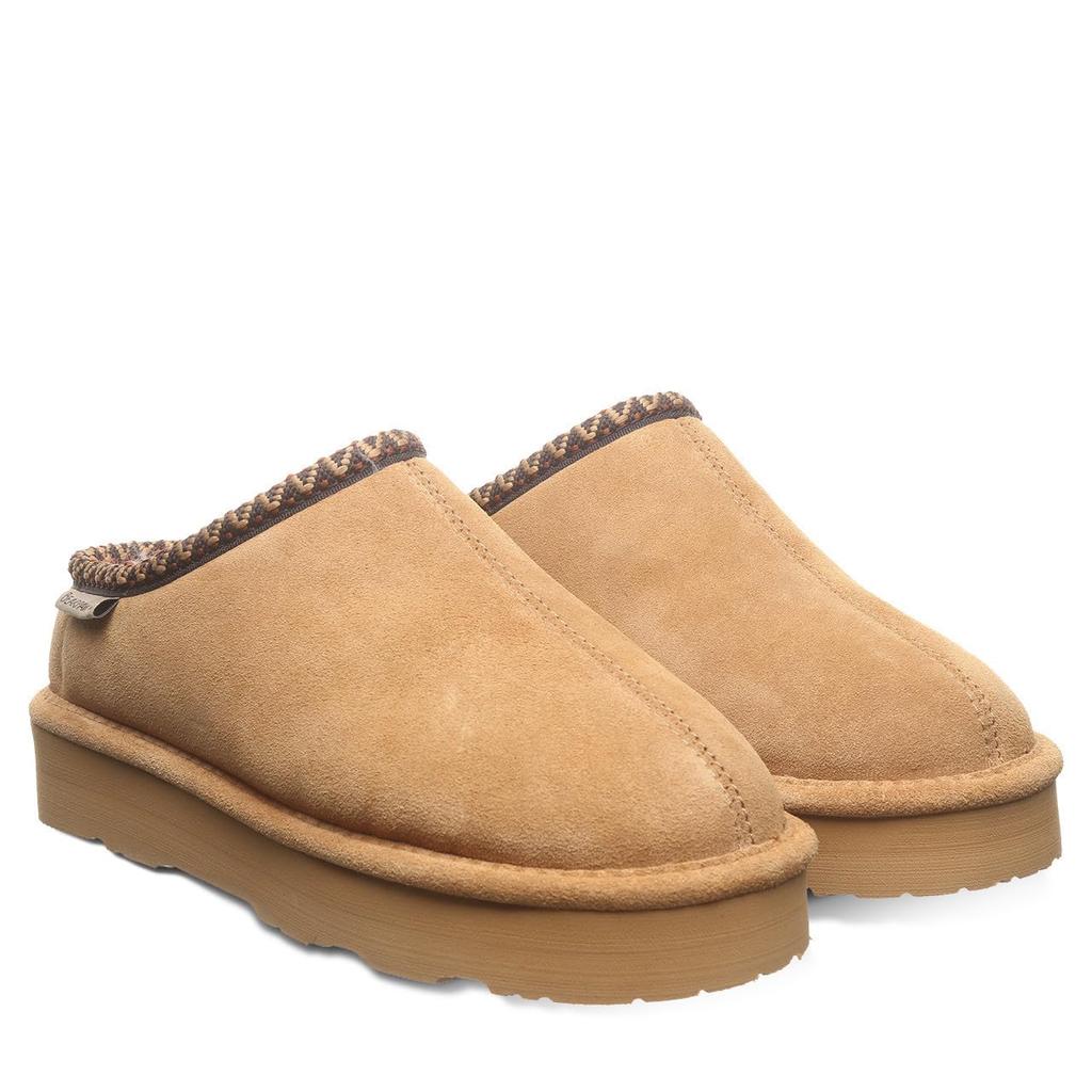 BEARPAW Martis Dicke Echte Flauschige Kaffee-Slipper, Sohle, Wasserabweisend, Schmutzabweisend, Leder, Warm, (Vereist, 22,0 cm)