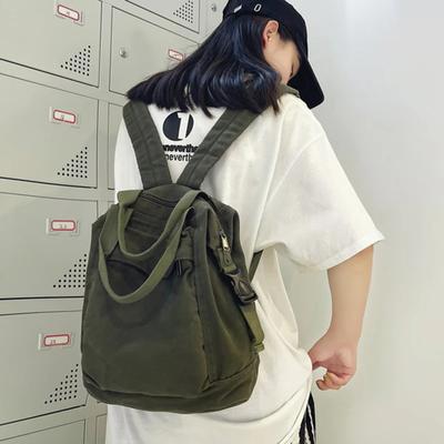 Women Backpack Canvas Girl Fabric School Bag New College Student Vintage Female Laptop Travel Ladies