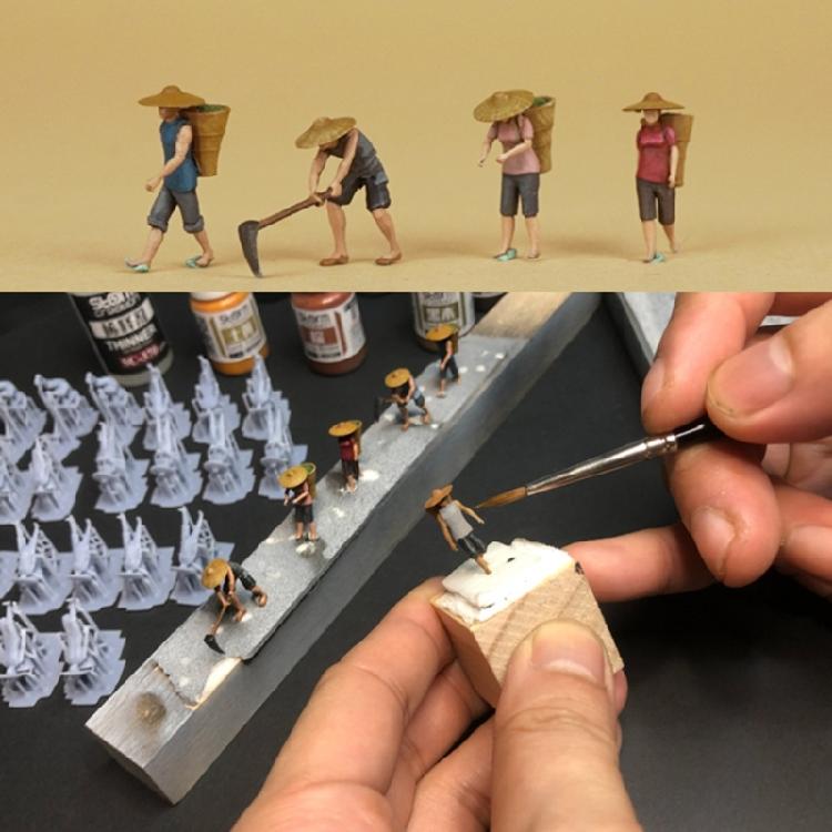Enhances Miniature World 1/87 Scale DIY Resins Farm Scene Figures, Realistic Detailing for Collectors