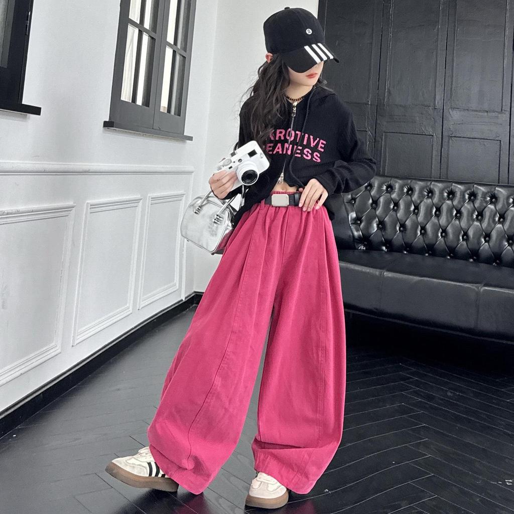 Herbst 2025 Mädchen Dopamin-Set: Stilvolles Langarmhemd & lässige Hose für große Mädchen