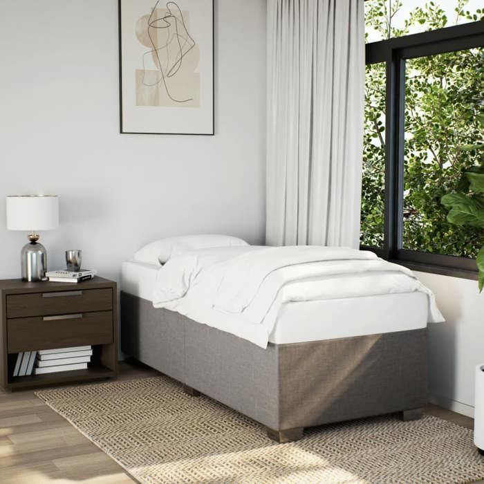 VidaXL Cadre de lit Taupe 90x200 cm Tissu, sommier, cadre de lit plateforme, cadre de lit rembourré, meuble de chambre à 3284447
