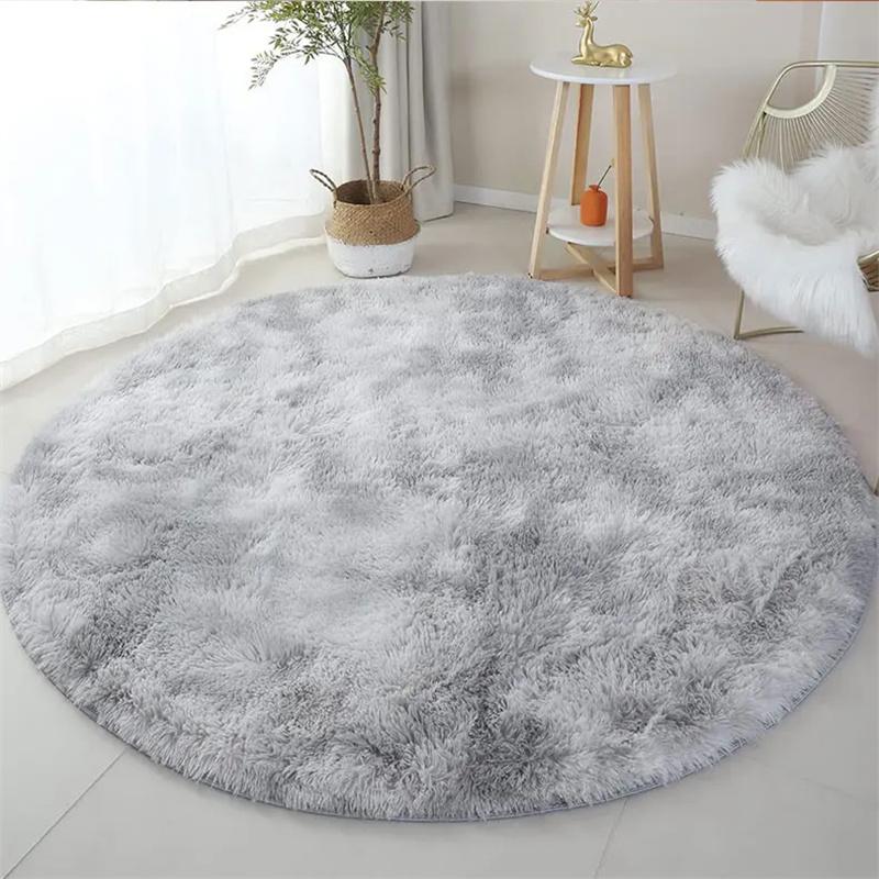 Fluffy Round Rug For Bedroomfuzzy Kids Room Carpet Shaggy Living Room Sofa Area Rug Soft Nursery Floor Mat Home Decor