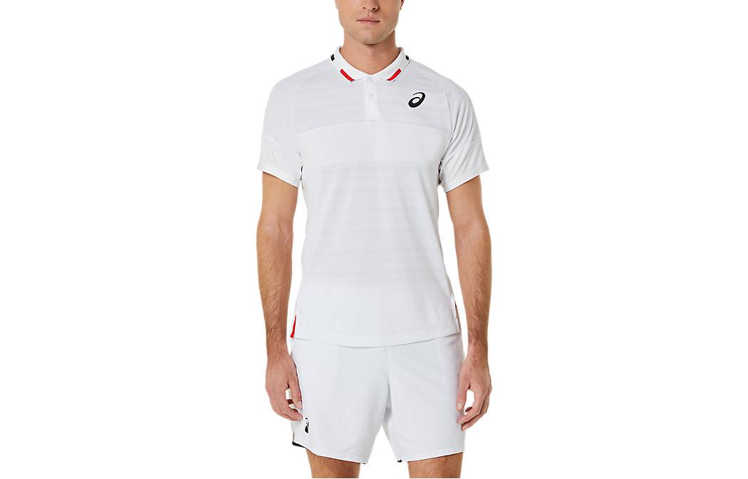 ASICS Polo Shirts Men s White Polo Collar Moderate Straight Fit 2041A246-100 S