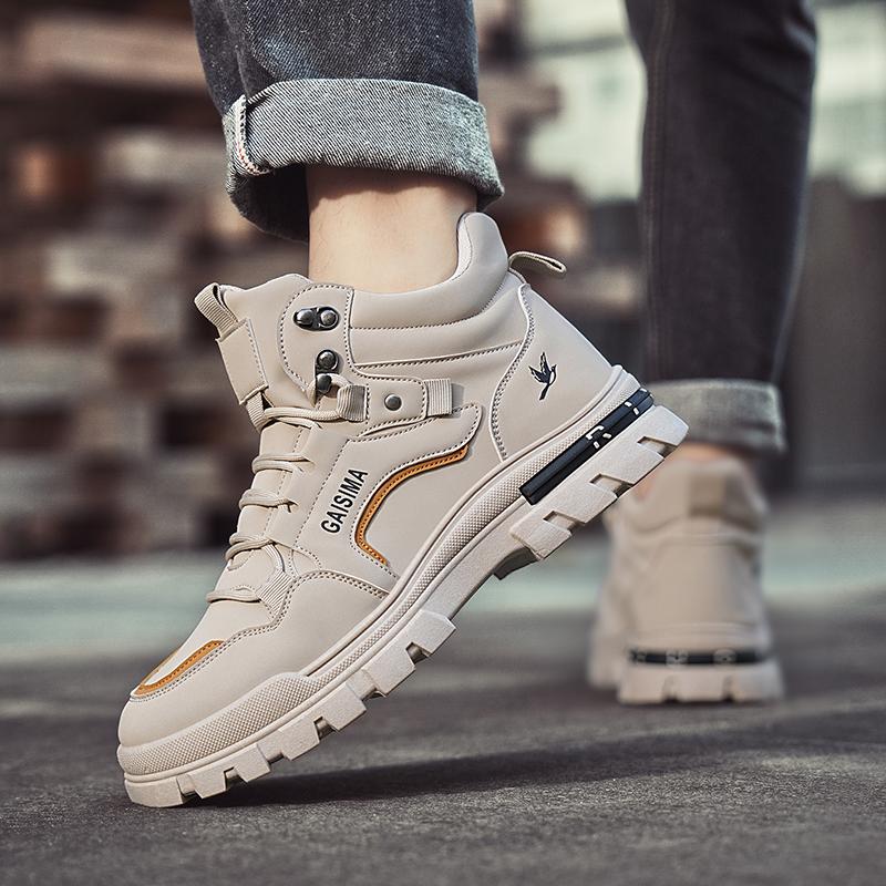 Nová pánská módní ležérní sportovní obuv s vysokým svrškem, studentské silné podrážky, pohodlné tenisky, chlapecká pánská klasická prodyšná basketbalová obuv