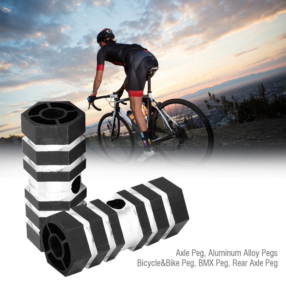 Rear Axle Peg Bike Bicycle Aluminum Alloy Pegs BMX Pegs (Black)