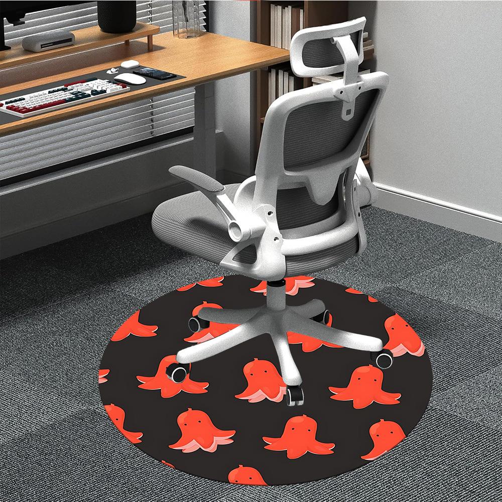 

1pc Octopus Pattern Office Round Rug, Non-slip, Soft and Durable Office Rug for Interior Decoration, Perfect for Office, Beautiful Decoration yy260312 80cm by 80cm