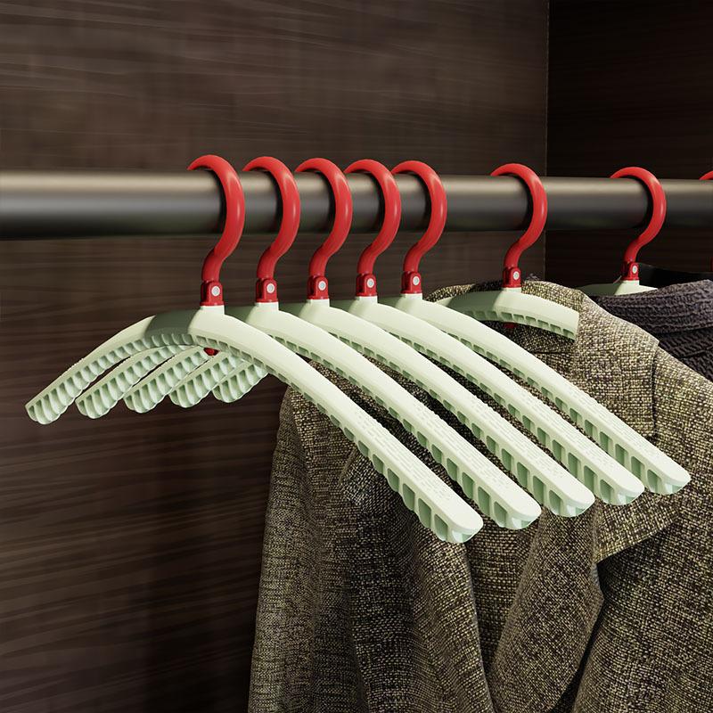 Dopamine Folding Clothes Hangers Anti-Slip Rotatable Clothes Drying Rack Space Saving Plastic Clothes Holders Travel