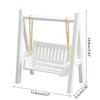 1:12 Swing Chair Model White Garden Swing Miniature Furniture Dolls Accessory