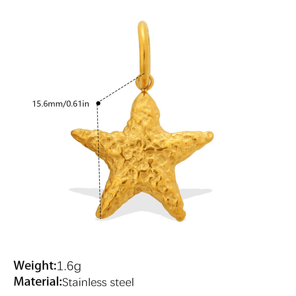 Seaside Vacation Style Golden Dolphin Starfish Pearl Shell Pendant Diy Versatile Jewelry Accessories