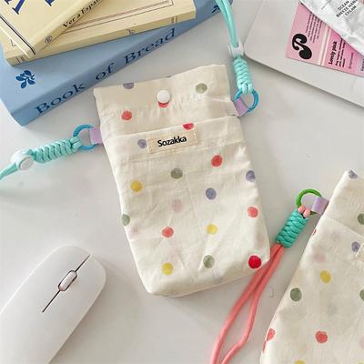1 Color Polka Dot Lanyard Mobile Phone Bag, New Out Mobile Phone Storage, Portable Sundries, Change Bag, Female