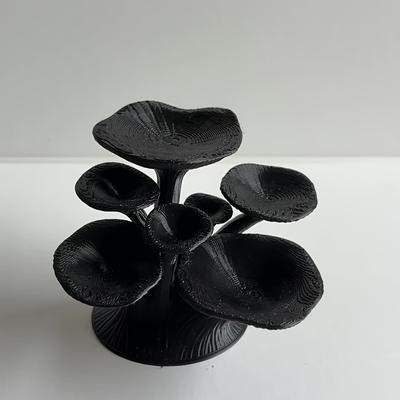 3D Mushroom-Shaped Jewelry Display Stand Necklaces Bracelets Earrings Tray Black Plastic Tabletop Decorative Accessory Tray