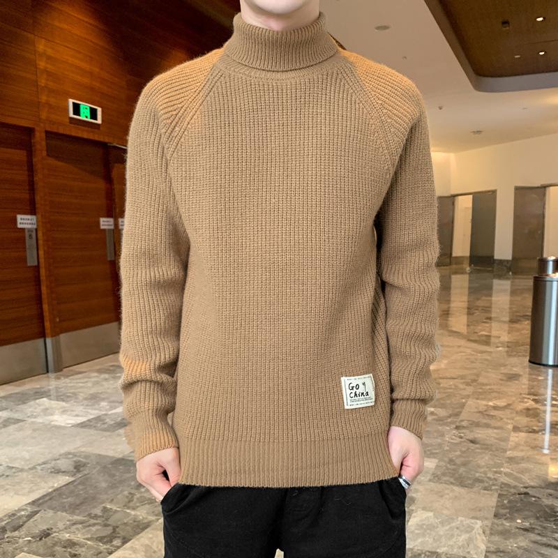 Men's Turtleneck Sweater Fall/Winter Underwear Trendy Fashion Warm Sweater Thicken Knit Sweater