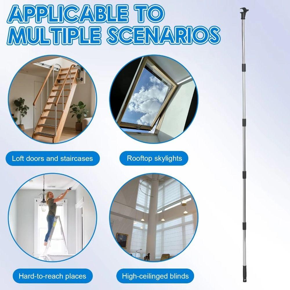 Anti-slip Texture Window Pole Opener Multi-angle Telescopic Window Opener Sunroom Window