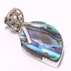 Piatră prețioasă naturală Abalone Shell Argint Sterling 925 Masiv Pandantiv Cadou 1,58" J4O09
