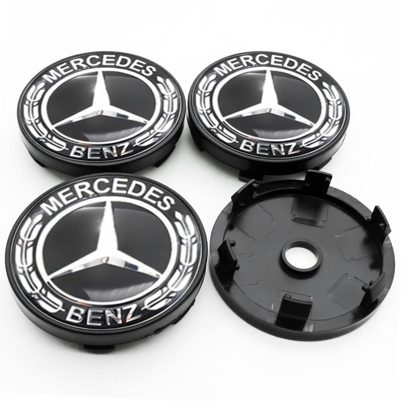 OLV5 4Pcs 60mm 75mm Car Wheel Center Hub For Mercedes Benz AMG class W205 W203 GLC GLK W206 W220 A180 W211 Cap Rim Cover Accessories