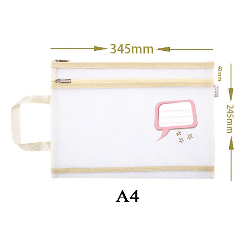 A4 Síťovaná taštička na zip Taška na dokumenty Vodotěsné složky na zip Školní kancelářské potřeby Pouzdro na tužky Kosmetické taštičky na hračky