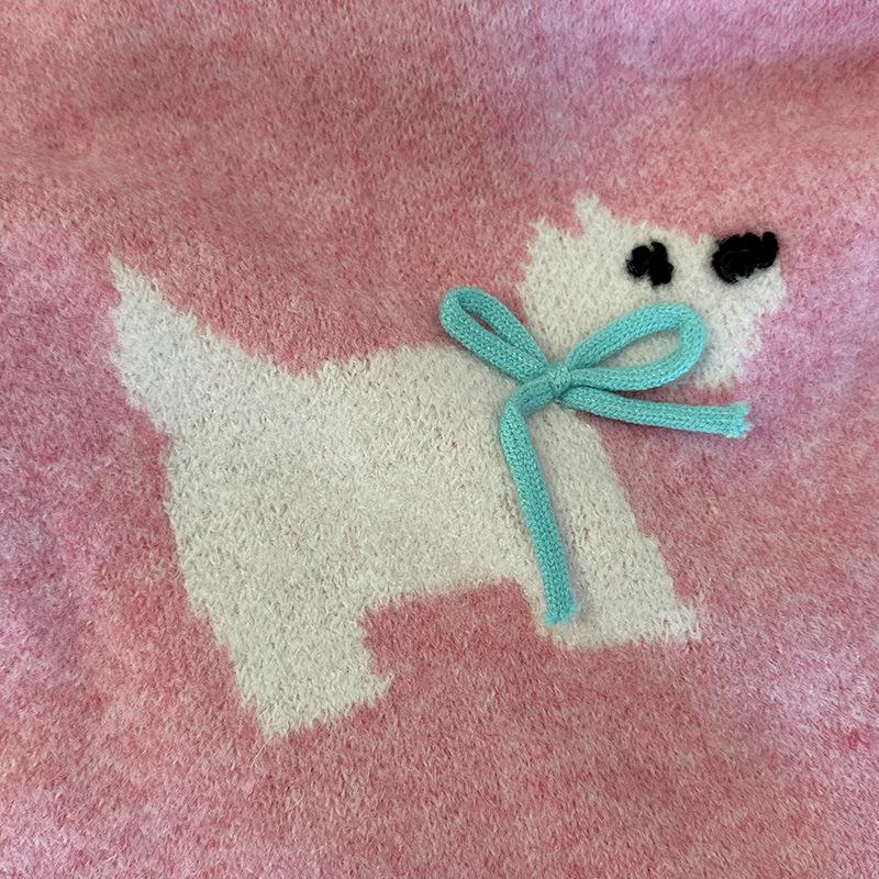 Luochi Knitting Scarf: Cozy Imitation Cashmere Cartoon Wool Neck Warmer for Women, Korean Style