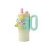 800ml Cartoon Doll Straw Thermos Cup Stainless Steel Insulated Water Cup  Office