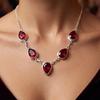 Collana d'Argento con Pietra Preziosa Rubellite Rosa Argento Sterling 925 Gioielli in Argento Artigianali Per Donna RN-1-9
