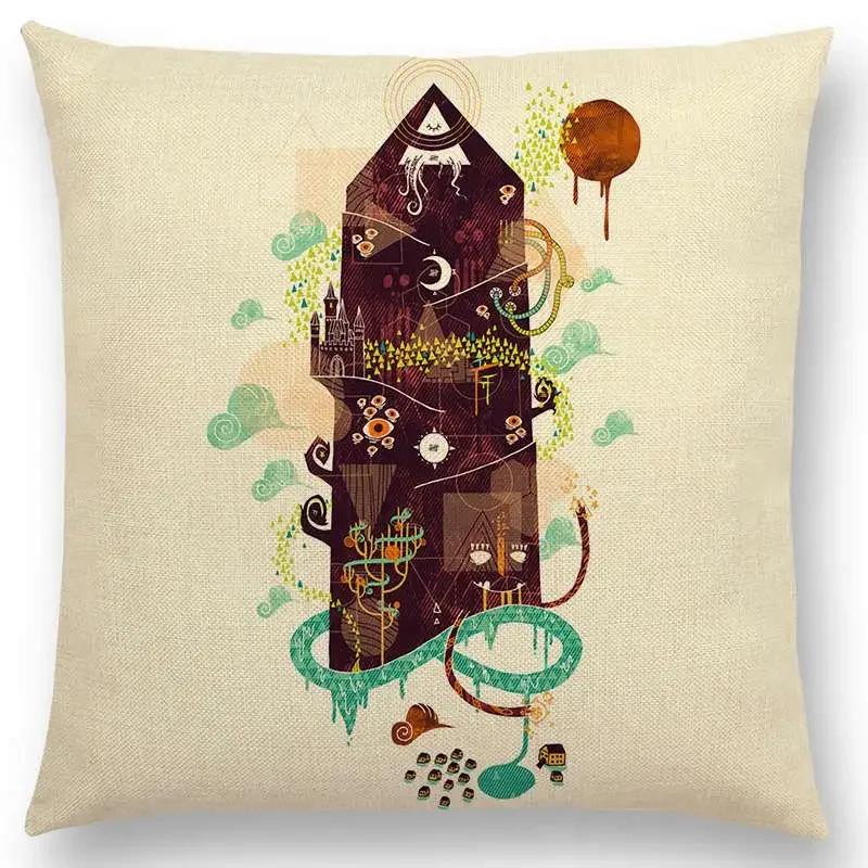 

Totems Printing Наволочка для диванной подушки Домашний декор для дивана Наволочка Дизайнер / Наволочка Декоративная Funda Cojin 66x66cm