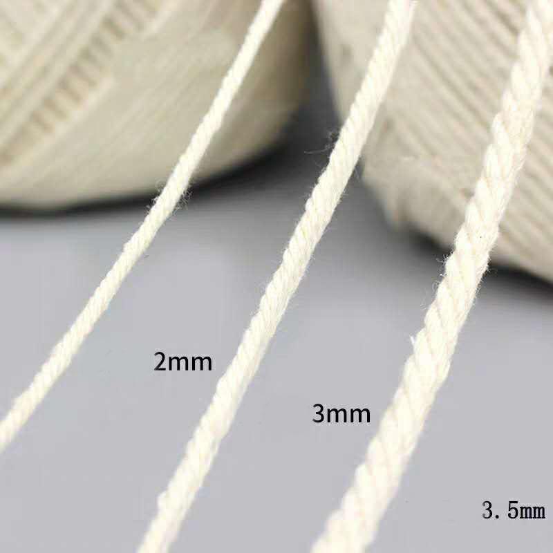 Cotton Fine Wrapped Thread Tapestry Woven Absorbent Rope Three Ply Cotton Rope Artificial Coarse Cotton Rope Binding 1mm 2mm 3mm 4mm 5mm 6mm