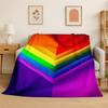 Fashion Rainbow Colour Scenery Flannel Blanket Soft Throw Blanket for Bedroom Living Room Bed Travel Camping Picnic Nap Cover