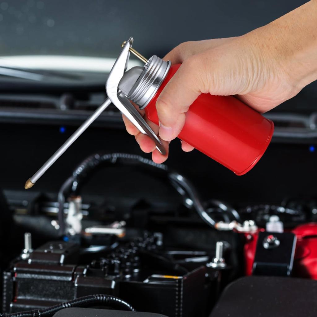 PLAFOPE Set of 2 High-Pressure Manual Pump Oil Cans for Cars, Metal Oil Dispenser, 17x12.5x5.5cm, Portable Oil Filler Pot